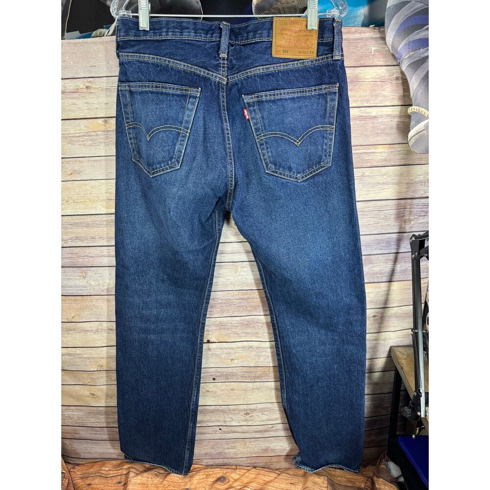 Vintage Levi's BIG E Blue Denim Jeans Button Fly Mens 33 x 34 - Picture 2 of 13